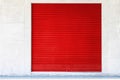 Red roller shutter door of the store is closed Royalty Free Stock Photo