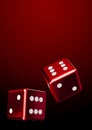 Red rolling dice Royalty Free Stock Photo