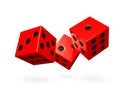 Red Rolling Game Dice Royalty Free Stock Photo