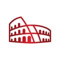 Red roma coloseum logo symbol icon Royalty Free Stock Photo