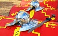 Red roman shield ,crest and swor Royalty Free Stock Photo