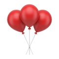 Red romantic heap inflatable helium balloons on plastic sticks festive air design 3d icon vector