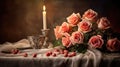 red romantic roses background