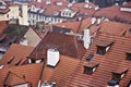 Red roof of buildings