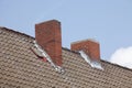 Red roof, chimneys