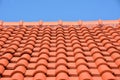 Red roof texture tile Royalty Free Stock Photo