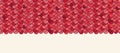 Red roof tile horizontal seamless pattern