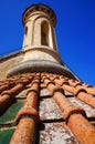 Red roof tiles and turret