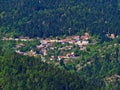 Small Greek Mountain Village in Pine Forest, Greece Royalty Free Stock Photo