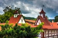 Red-roofed building in Helen, Georgia. Royalty Free Stock Photo