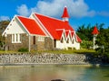 Red roofed church in Cap Malheureux Royalty Free Stock Photo