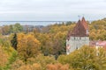 Red roofed Towers of Medieval Old Town in Tallinn, Autumn in Estonia Royalty Free Stock Photo