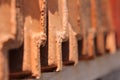 Red roofing tiles lined up in a row Royalty Free Stock Photo