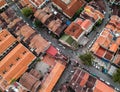 Top view of the red roofs , Georgetown, Penang, Malaysia Royalty Free Stock Photo