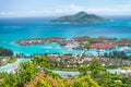 Red roofs of Eden Island, aerial view of Seychelles Royalty Free Stock Photo