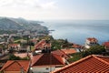 Red roofs of Madeira houses near the ocean Royalty Free Stock Photo