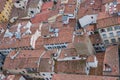 Red roofs of old houses Florence seen from the observation platform Duomo, Cathedral Santa Maria del Fiore. Royalty Free Stock Photo