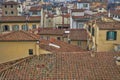 Red roofs of old houses Florence seen from the observation platform Duomo, Cathedral Santa Maria del Fiore. Royalty Free Stock Photo