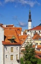 The red roofs of the Old Town of Tallinn in sunny summer day. Tallin is the capital and largest city of Estonia. Tallinn`s Old Royalty Free Stock Photo