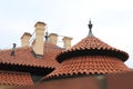 Original round red roofs in Prague Royalty Free Stock Photo