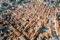 Red roofs of stone houses in the old town. Dubrovnik, Croatia. Top view Royalty Free Stock Photo