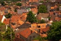 Red rooftops on houses in Zemun, Serbia