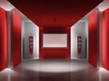 Red room with LCD display Royalty Free Stock Photo