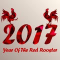 Red rooster as symbol of 2017