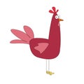 Red Rooster cartoon style Royalty Free Stock Photo