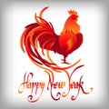Red rooster. Happy Chinese new year 2017. Vector Royalty Free Stock Photo