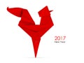 Red rooster origami Royalty Free Stock Photo