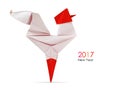 Red rooster origami Royalty Free Stock Photo