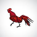 Red rooster outline illustration