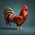 Realistic 3d Rooster Clipart With Hyper-detailed Rendering