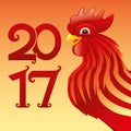 Red rooster symbol of the New Year.