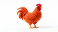 red rooster toy model with detailed features, standing against a white background Royalty Free Stock Photo