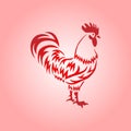 Red rooster. Vector illustration