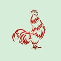 Red rooster vector Royalty Free Stock Photo