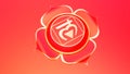 Red Root Chakra muladhara symbol concept of Hinduism, Buddhism, Ayurveda. Basic trust. 3d rendering