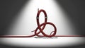 Red Rope Art Installation with Spotlight on White Background Royalty Free Stock Photo