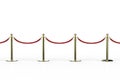 Red rope barrier with gold pillar Royalty Free Stock Photo