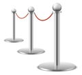 Red rope barrier. Luxury velvet string vip entrance Royalty Free Stock Photo