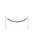 Red rope barrier stanchions turnstile facecontrol Royalty Free Stock Photo