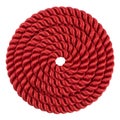 Red Rope Coiled in a Spiral Pattern Royalty Free Stock Photo