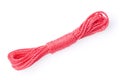 Red rope isolated on white Royalty Free Stock Photo