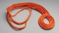 red rope on white background A red and orange fire rope that flickers