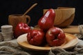 Red rose apple on the table Royalty Free Stock Photo