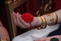 Red Rose In Bride Bracelet Hand And Henna Night