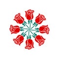 Red rose concept logo icon