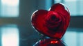 Red Rose Encased In A Glass Heart Royalty Free Stock Photo